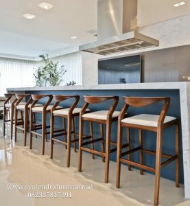 Kursi Mini Bar Minimalis Kayu Solid