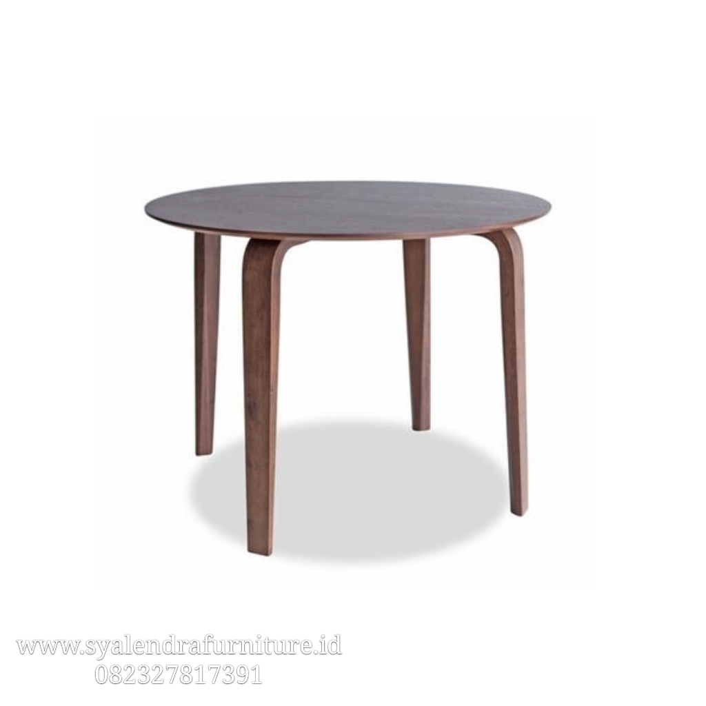 Meja Cafe Kayu Jati Solid Bundar