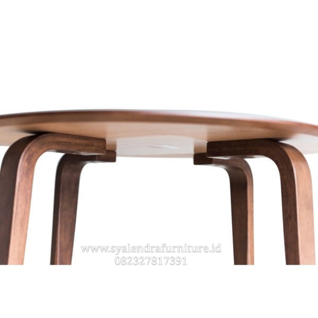 Meja Cafe Kayu Jati Solid Bundar