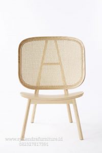 Kursi Sofa Cafe Kayu Solid Rotan Alami