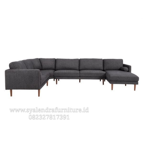 Sofa Minimalis Santai Leter U Jati Solid