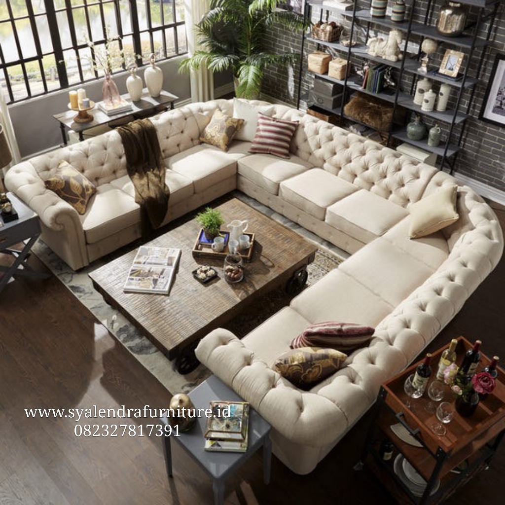 Set Sofa Chesterfield Leter U Terbaru