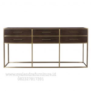 Meja Konsol Rangka Besi Gold Modern