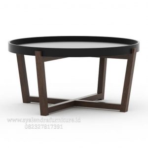 Coffe Table Bundar Jati Solid