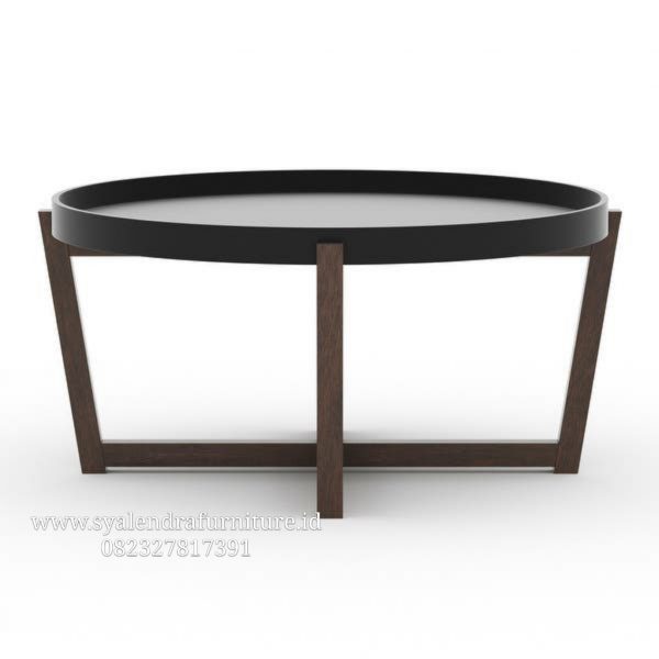 Coffe Table Bundar Jati Solid