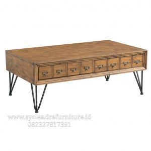 Meja Coffe Table Persegi Panjang Jati