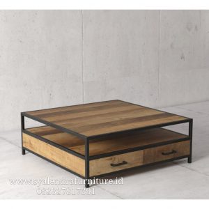 Meja Tamu Minimalis Rangka Besi Industrial
