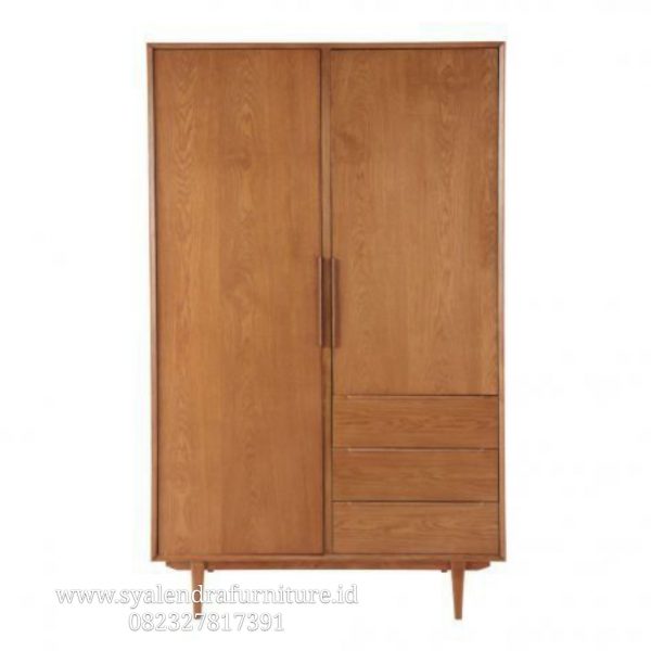 Lemari Pakaian Model Retro 2 Pintu Jati