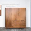 Lemari Pakaian 3 Pintu Model Retro Jati Solid