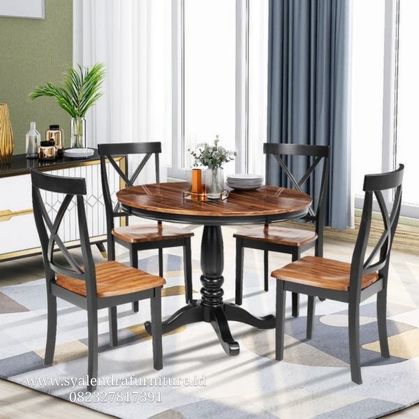 Set Meja Modern Jati