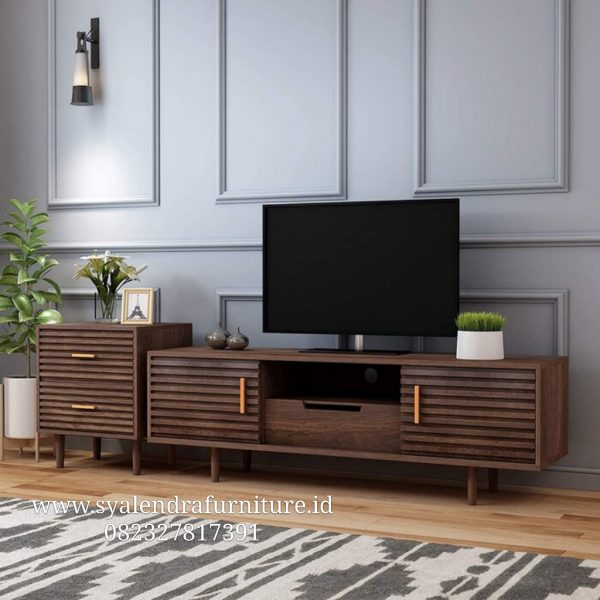 Bufet TV Pintu Geser Natural
