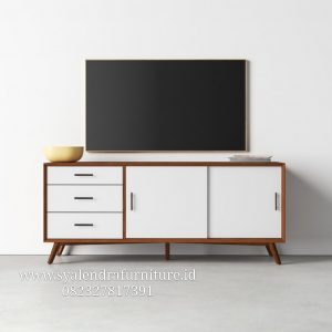 Bufet TV Retro Pintu Geser